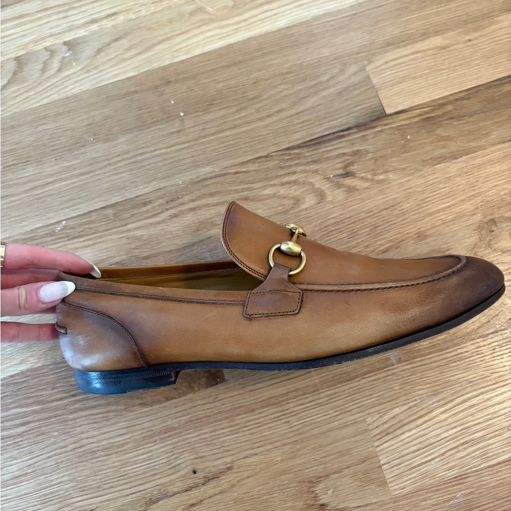 Gucci Tan/Brown Leather Horsebit Loafers - Picture 3 of 3